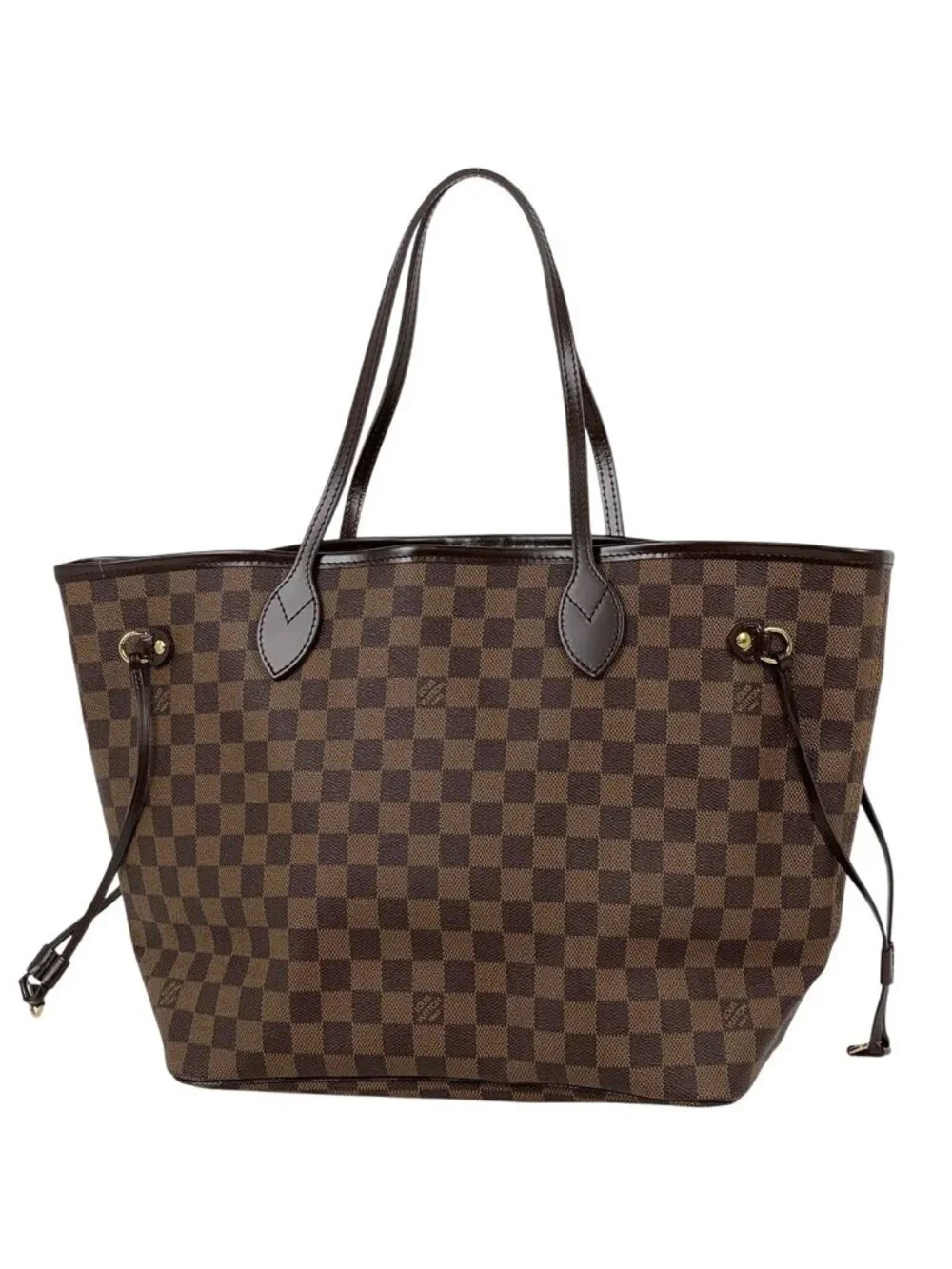 Louis Vuitton Neverfull MM Shoulder Bag Tote Damier Brown